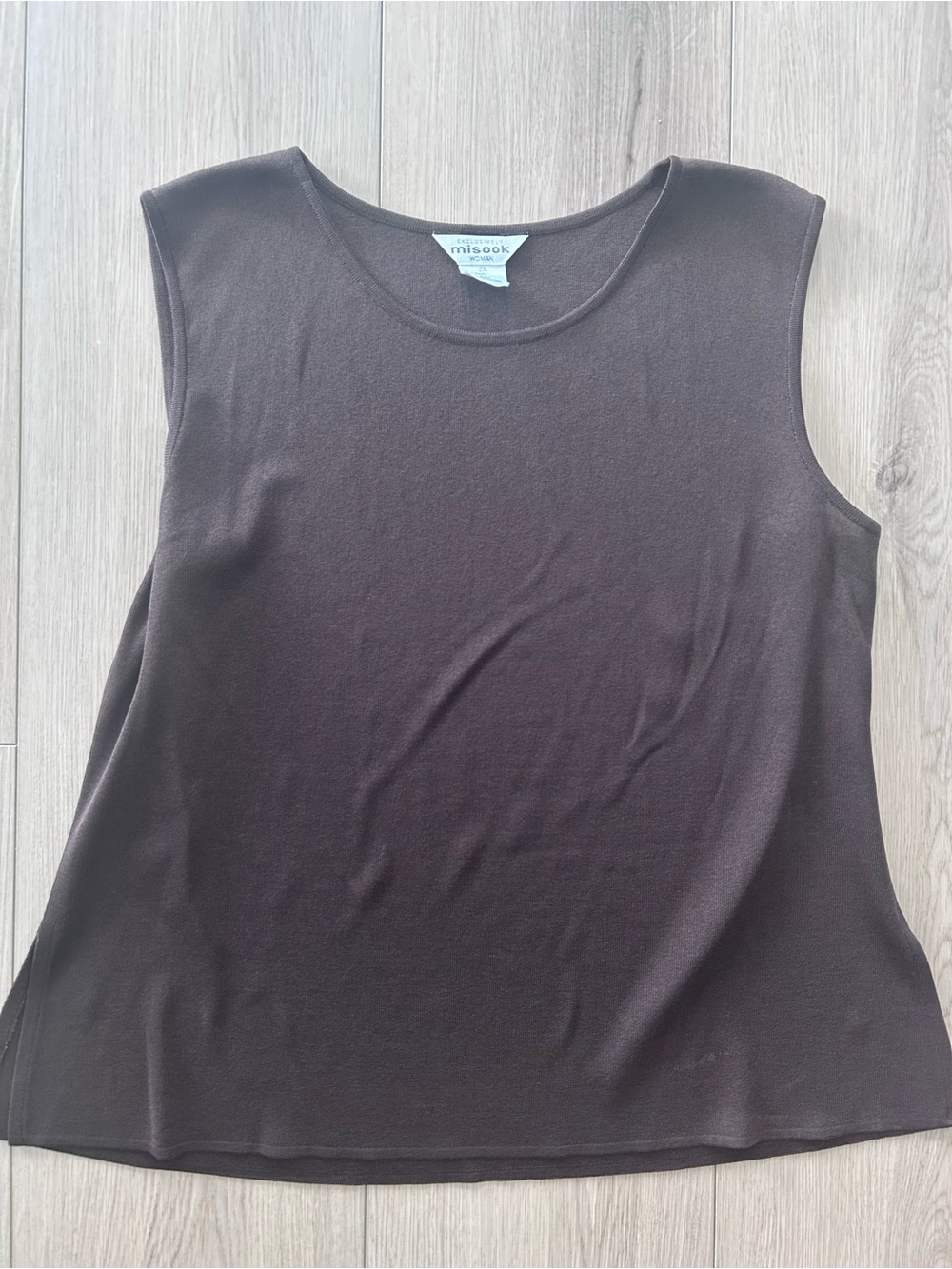Misook Women’s Brown Sleeveless Shell Top Size 2X